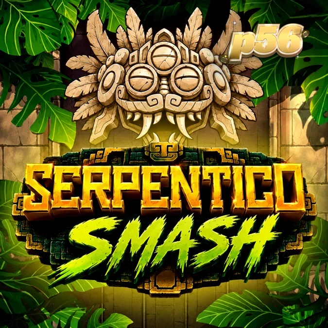 Isang visual na paglalarawan ng Serpentico Smash slot na nagpapakita ng 6x5 grid sa loob ng isang sinaunang templo sa gubat.